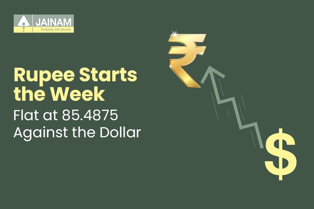 Rupee Starts the Week Flat at 85.4875 Against the Dollar